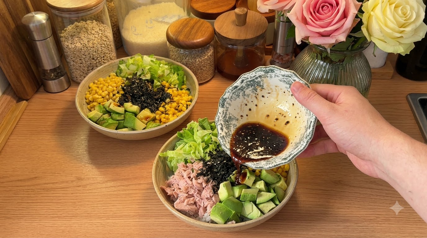 불조절 필요 없는 참치 아보카도 비빔밥
