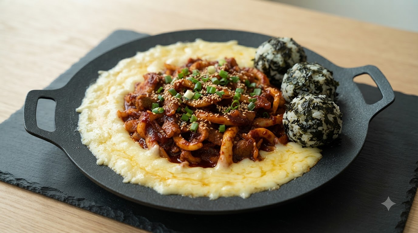 치즈 오삼불고기 (오징어 삼겹살 볶음)