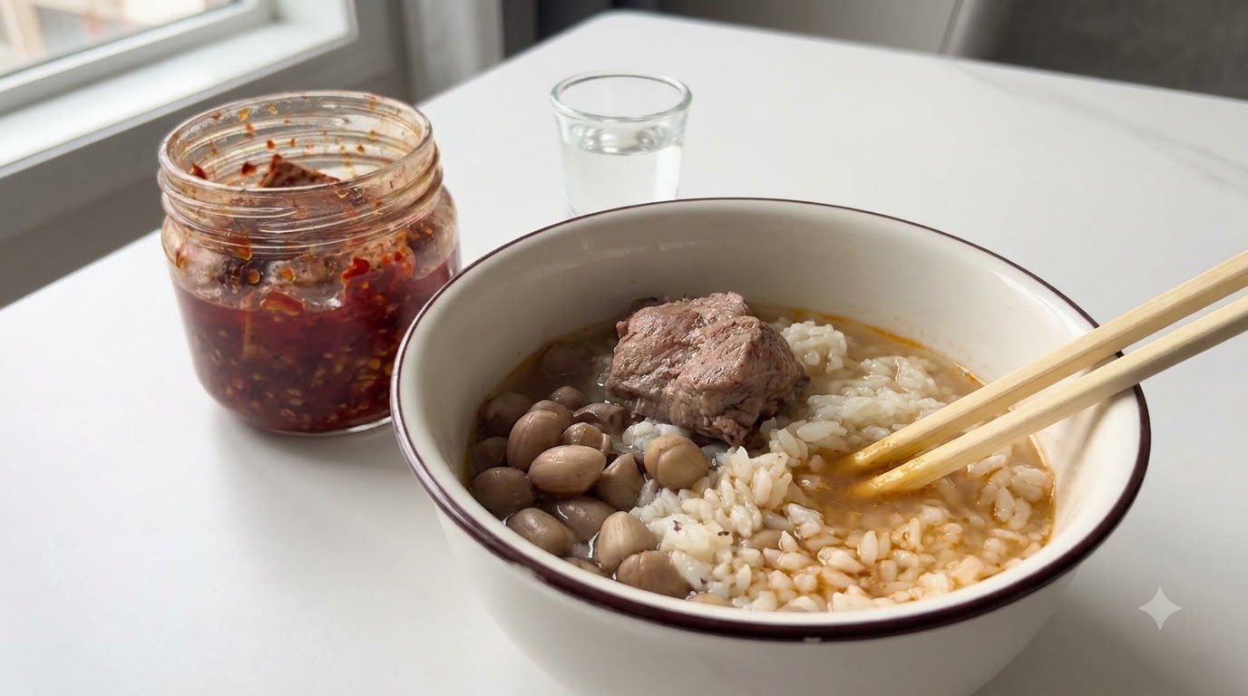 홈스타일 땅콩 돼지고기 갈비 국밥