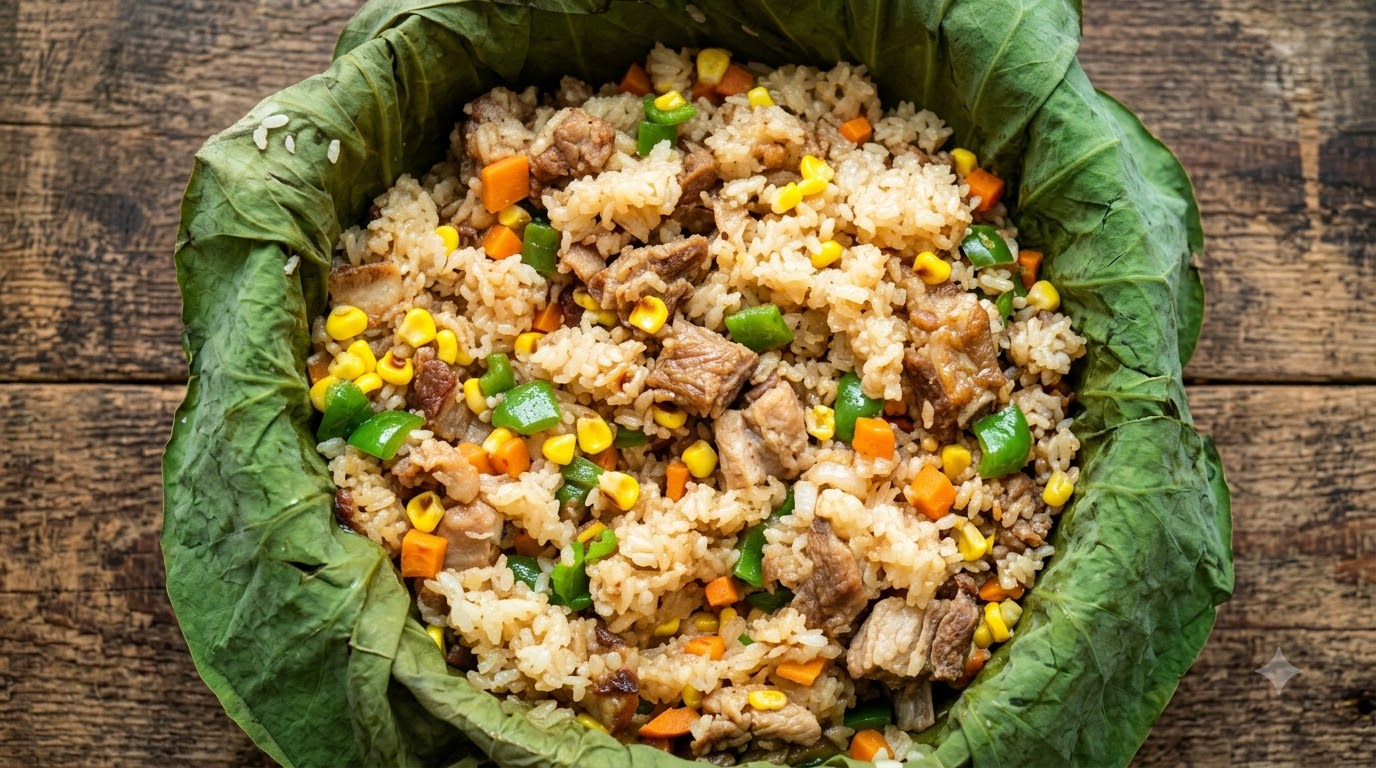 연잎 돼지갈비 찜밥