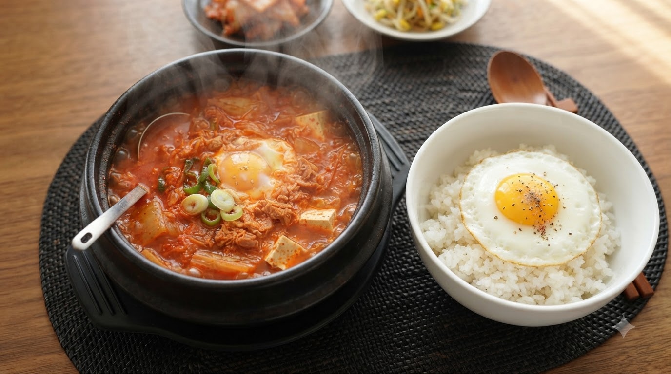 얼큰하고 진한 참치 김치찌개 끓이기