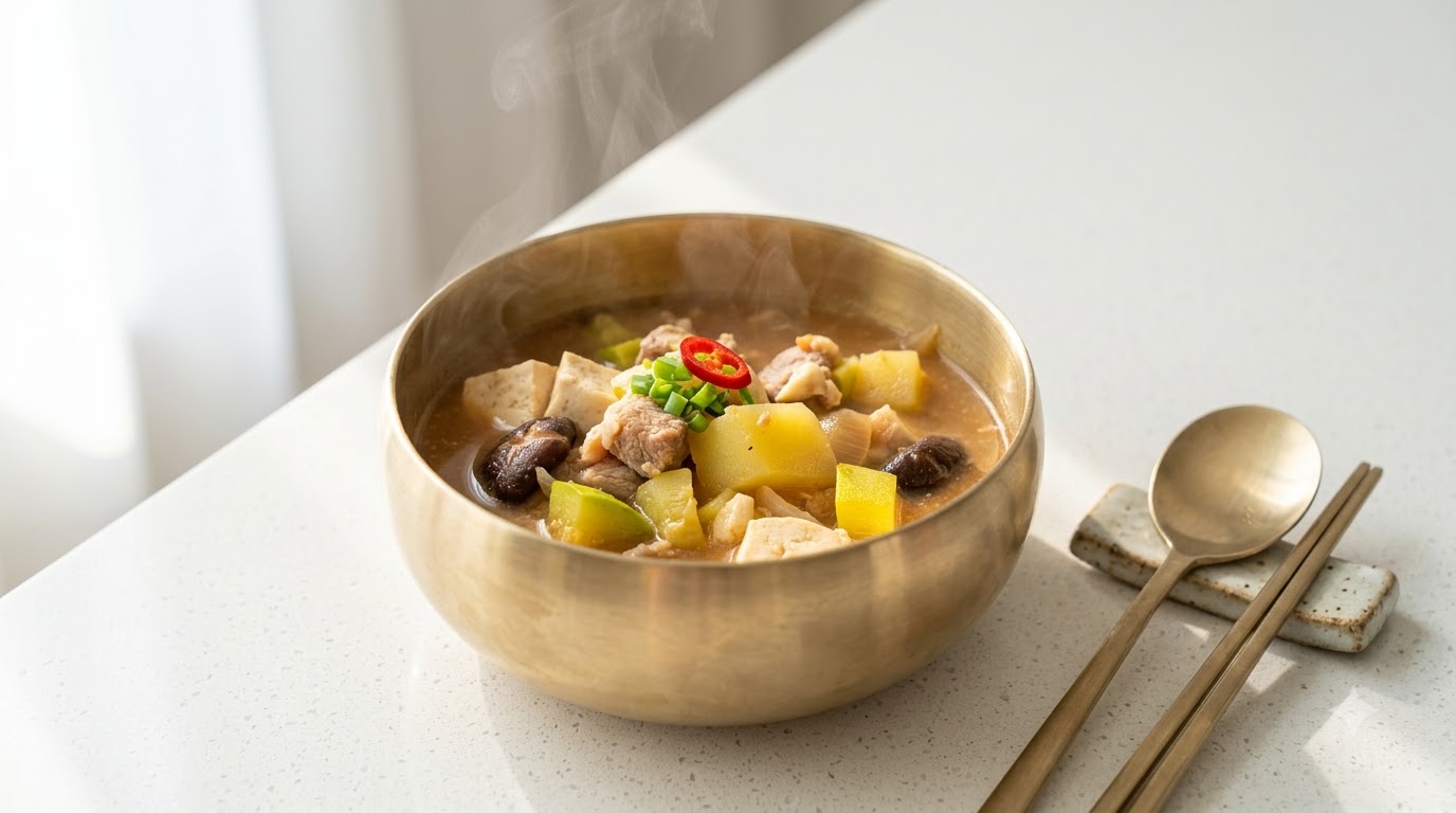 정통 한국식 된장찌개