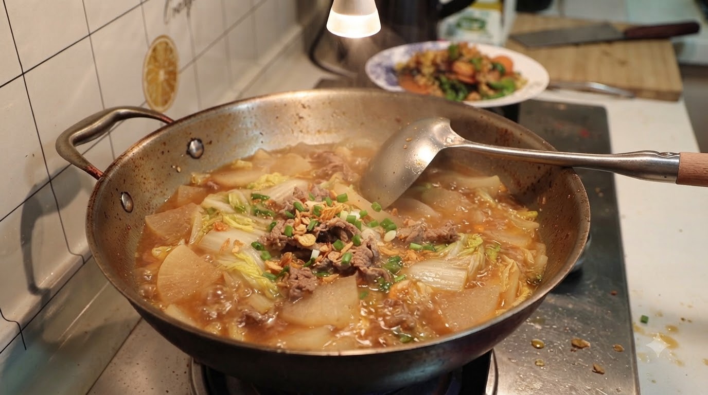 무 소고기 고추장찌개