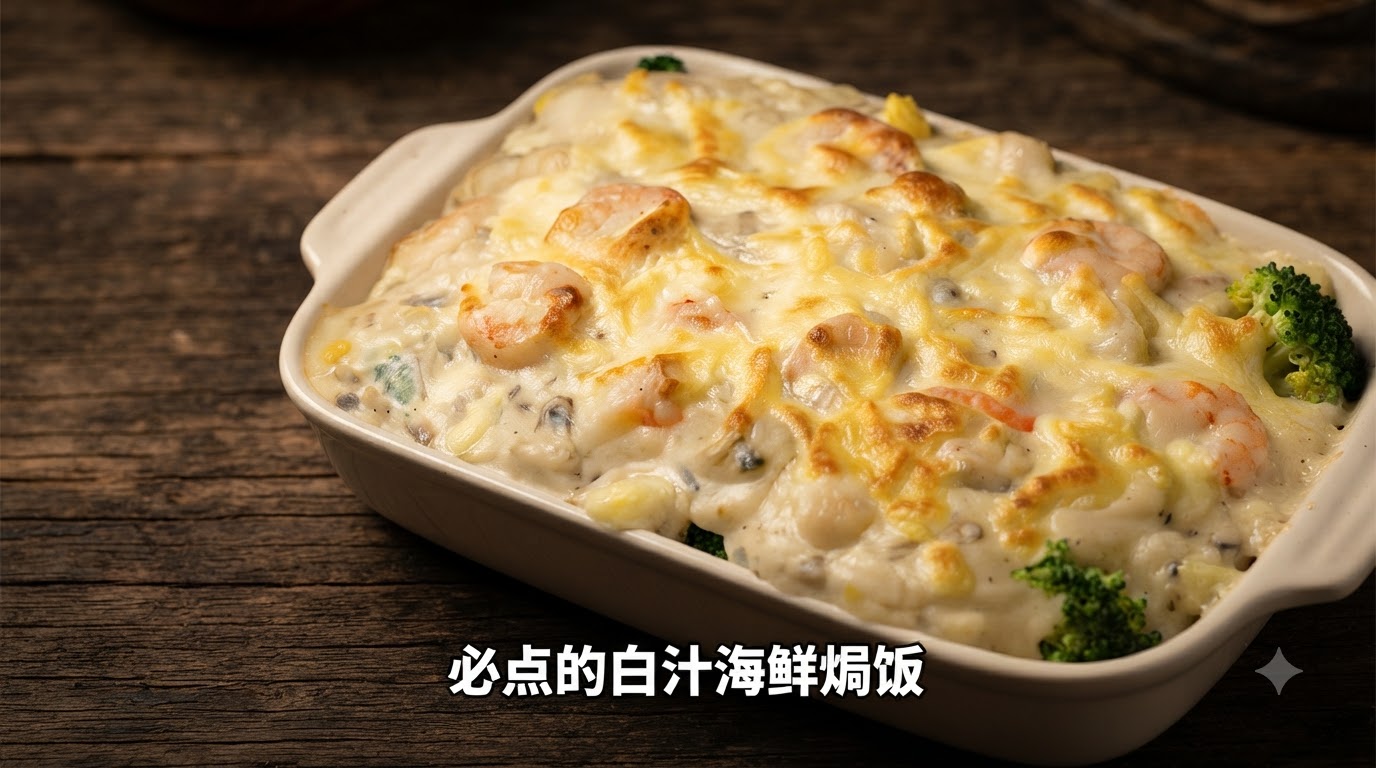 홍콩 차찬텡 스타일: 화이트 소스 해산물 오븐 볶음밥