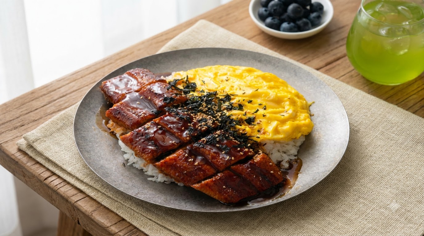 부드러운 스크램블 에그 장어덮밥 (우나타마돈)