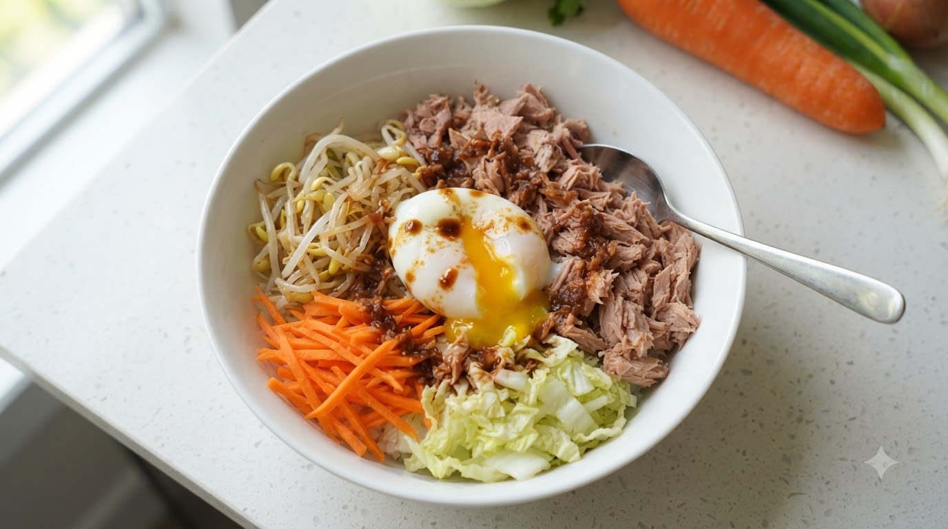 간단하고 든든한 한국식 참치 덮밥 레시피