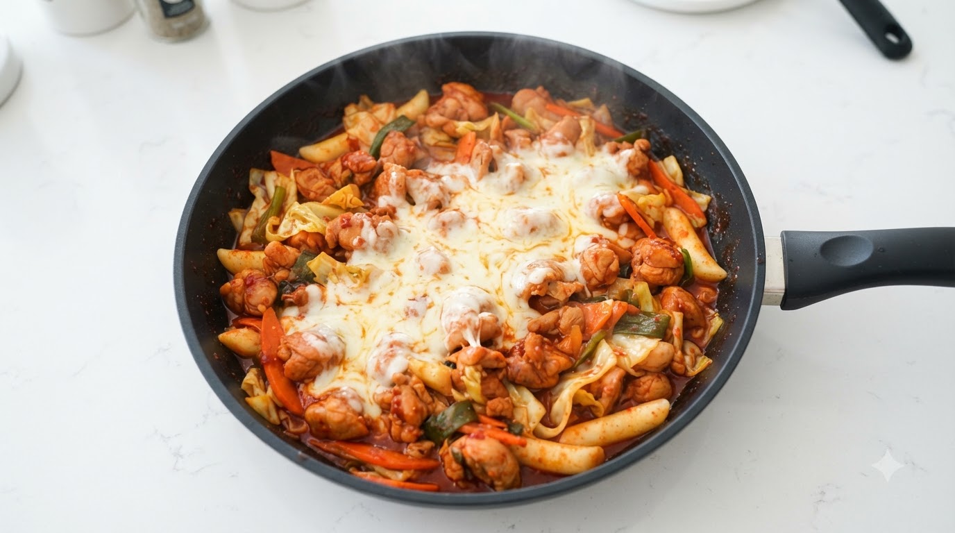 매콤달콤 치즈 닭갈비와 볶음밥