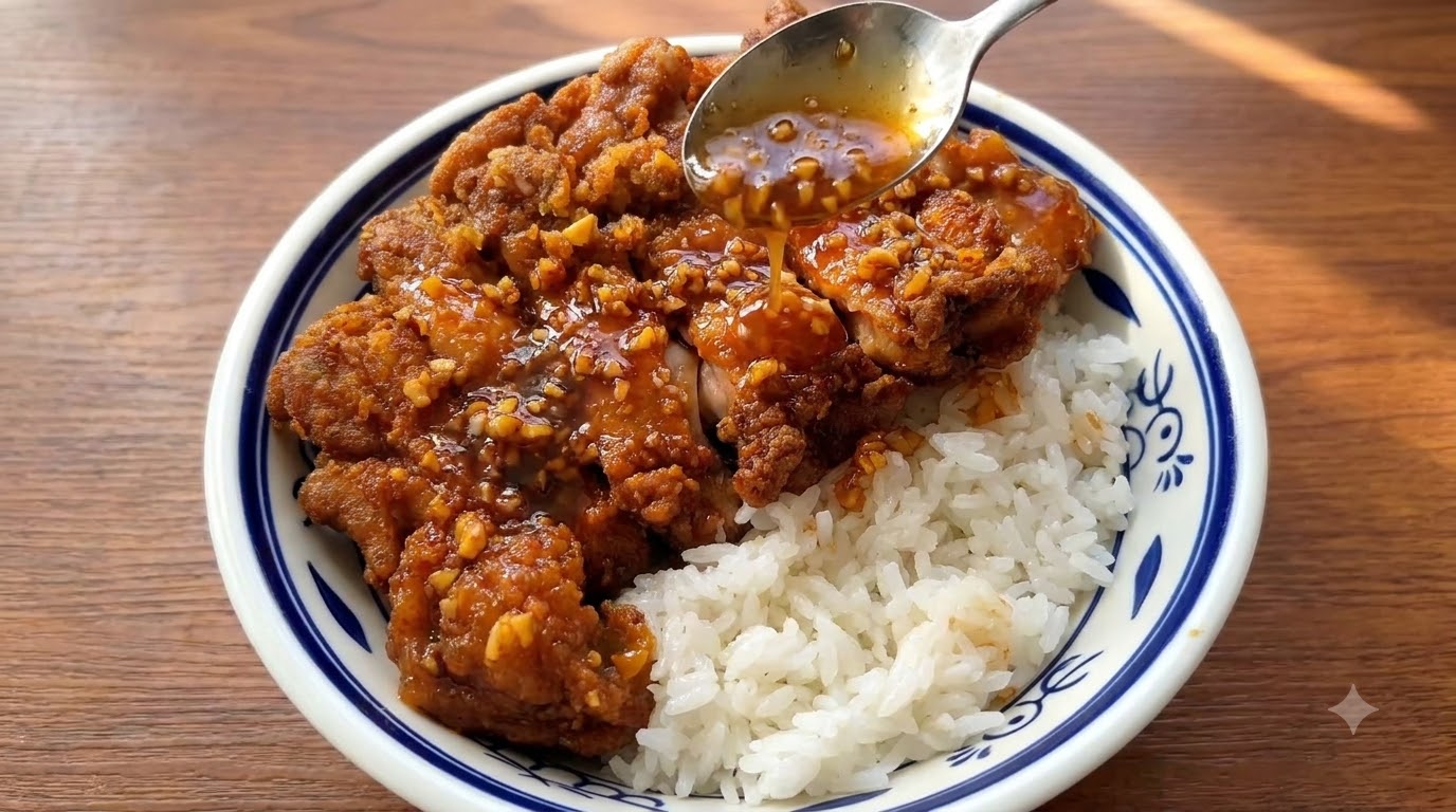 달콤바삭 허니 갈릭 치킨 덮밥